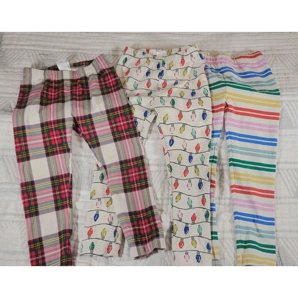 Hanna Andersson Pants Bundle 100 cm US 4 – Holiday Lights, Plaid &‎ Rainbow...